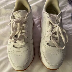 White Reebok Platform Sneakers